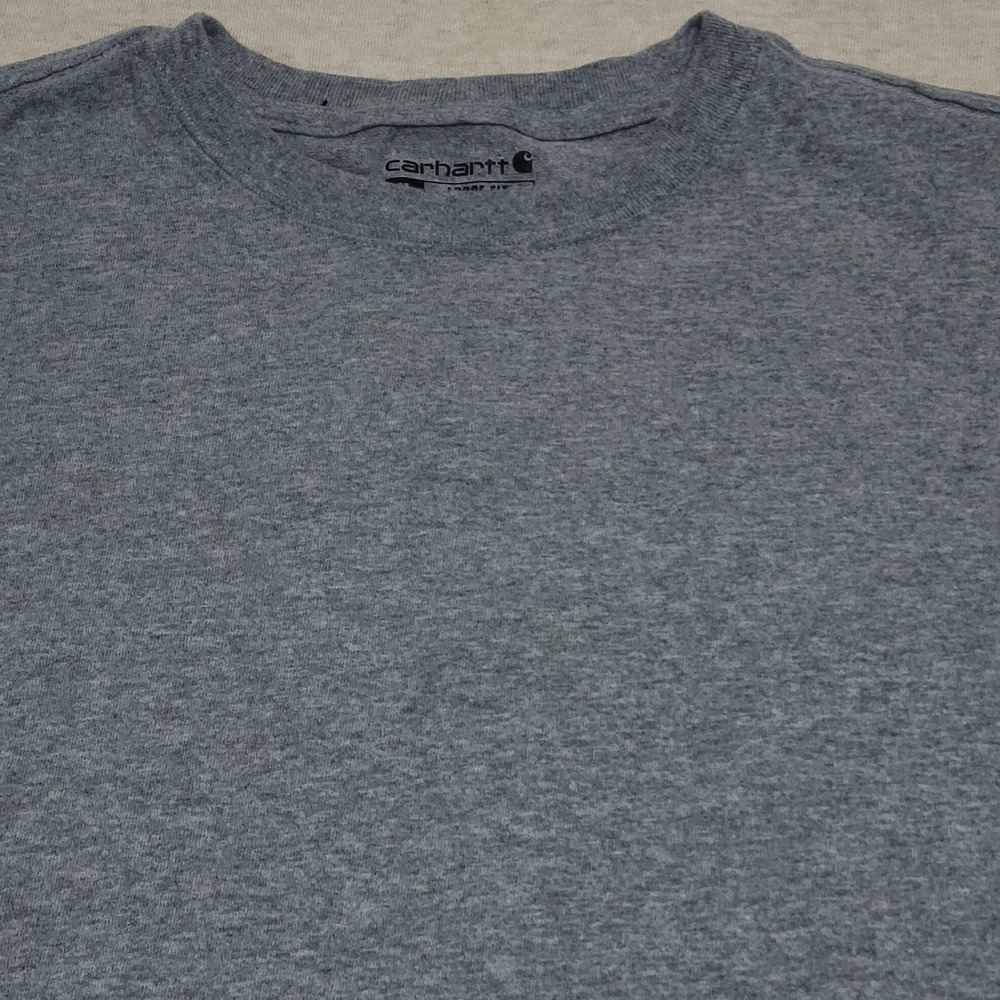 Carhartt Mens Loose Fit Long Sleeve Graphic T-Shirt Gray TK0231-W Size Medium